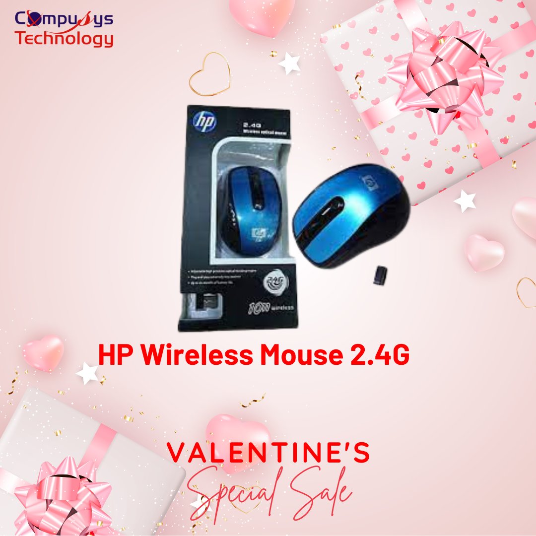 HP wireless mouse optical..2.4 G 
Roam free with a 2.4GHz wireless connection via dongle

#compusys #computeraccessories #Zimbabwe