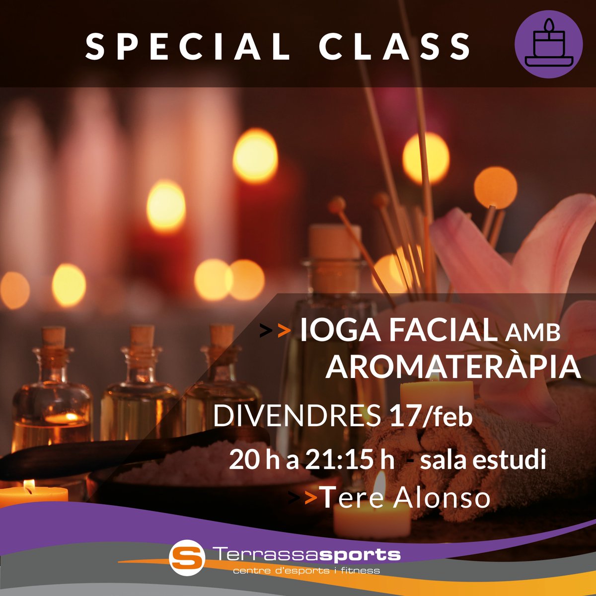 terrassasports's tweet photo. 🟣IOGA FACIAL AMB AROMATERÀPIA
Taller per rejovenir la pell amb una tècnica d'exercicis facials i obtenir els beneficis dels olis naturals.
📍DIVENDRES 17/feb
20 h a 21:15 h - estudi
Instructor: Tere Alonso
#terrassasports #terrassa #esports #salut #cosiment #ioga #iogafacial https://t.co/aUviJGqhnd