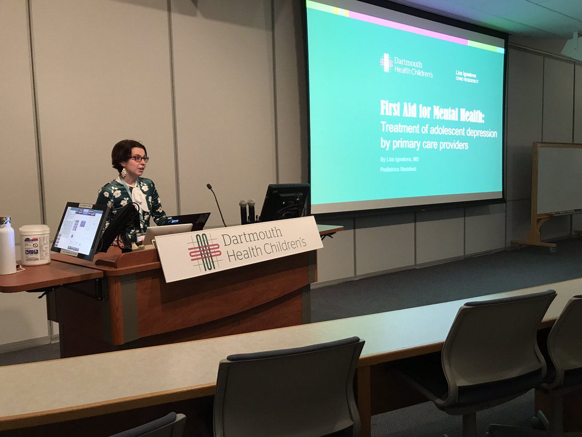 Dartmouth Pediatrics Department (@dartmouthpeds) on Twitter photo āFirst Aid for Mental Healthā by our first graduating <a href="/DartmouthPedRes/">Dartmouth Pediatric Residency</a> #pediatricgrandrounds speaker and future <a href="/UCSFChildrens/">UCSF Benioff SF</a> Adolescent Medicine Fellow Dr. Liza Ignatova āFirst Aid for Mental Healthā by our first graduating <a href="/DartmouthPedRes/">Dartmouth Pediatric Residency</a> #pediatricgrandrounds speaker and future <a href="/UCSFChildrens/">UCSF Benioff SF</a> Adolescent Medicine Fellow Dr. Liza Ignatova