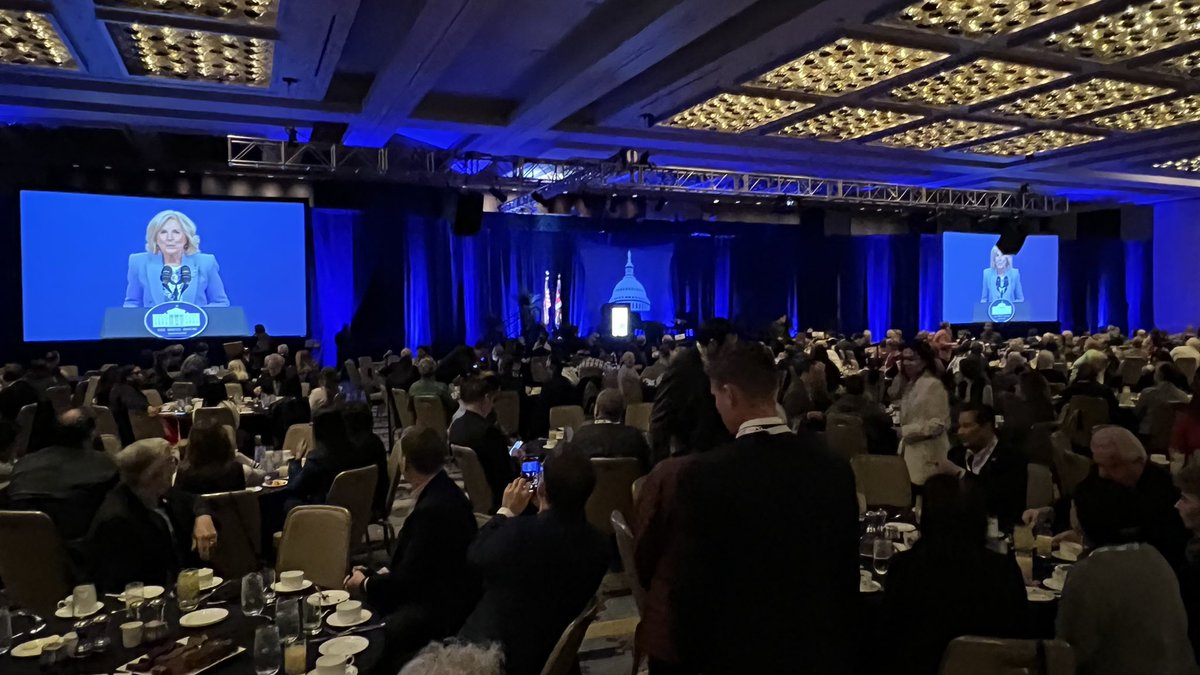 CCTrustees's tweet photo. A special #NLS2023 message from @FLOTUS @DrBiden emphasizes career-connected learning at community colleges. "The Biden Administration believes all students deserve the opportunity to work in fields like clean energy..." https://t.co/zqTEvu1yYT