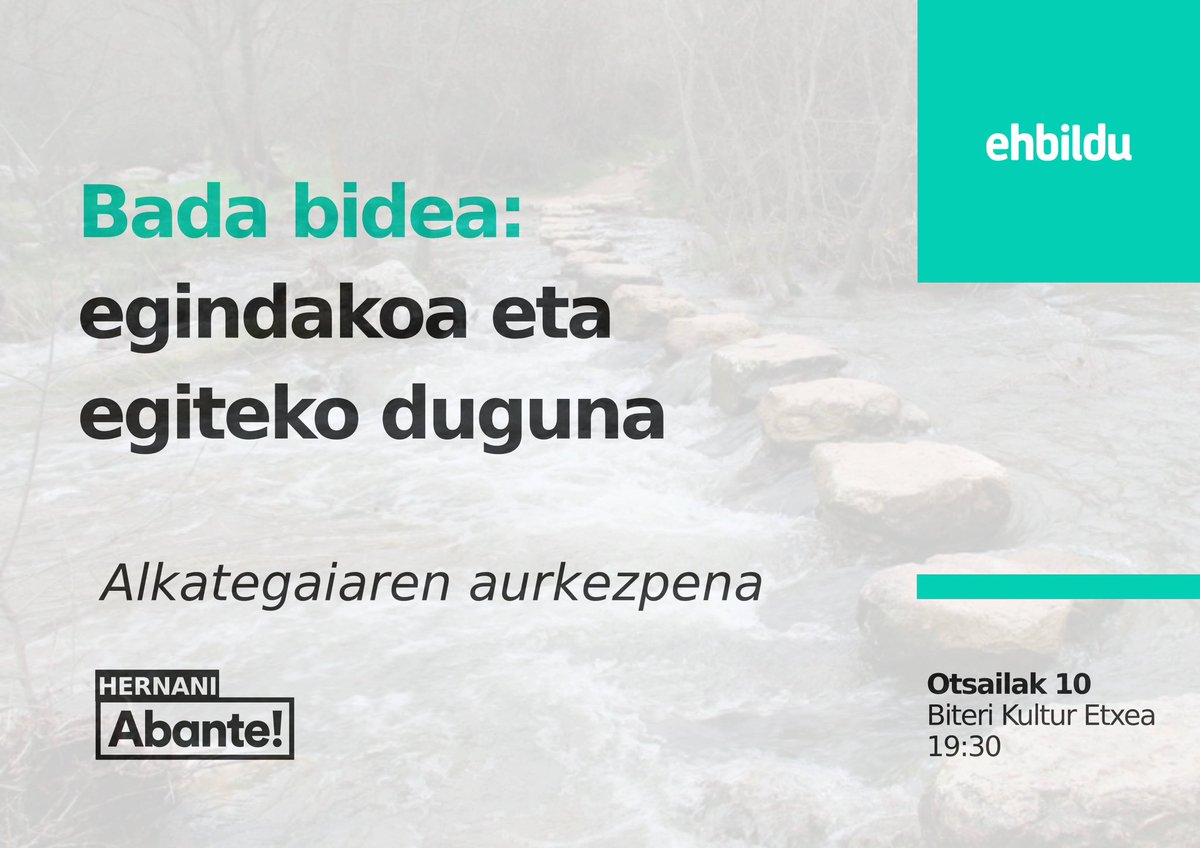 Euskara, berdintasuna, zaintza, garapen jasangarria, burujabetzak... ikusi al duzu ostiralean egingo dugun ekitaldirako bideoa? Hemen duzu ere zure gonbidapena! #badabidea #abantehernani