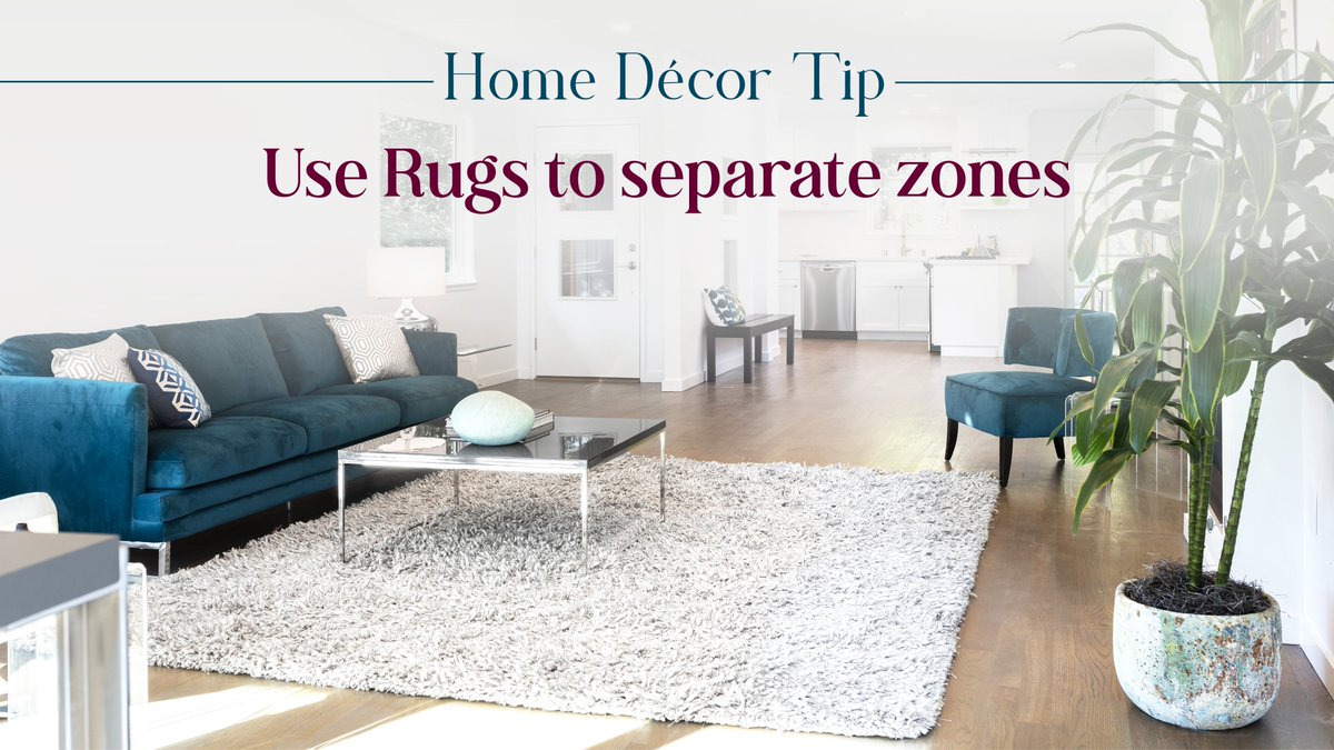 thearavalii's tweet photo. #HomeTips - Using rugs to define spaces is a popular interior design technique that involves placing area rugs in specific areas to create visual separation &amp; define the boundaries of a particular space. This creates a sense of coziness and intimacy in a room.

#IndianHomeStyle https://t.co/f3ttWAWpg6