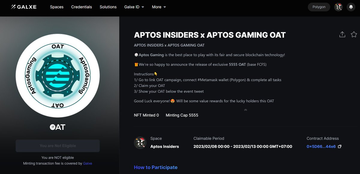 SolCommunityy's tweet photo. Aptos Insiders x @AptosGamingIO

🎲Aptos Gaming is the best place to play with its fair and secure blockchain technology!

🎁We’re so happy to announce the release of exclusive 5555 OAT (base FCFS)

1⃣Claim OAT: https://t.co/z2udDr3q3n
2⃣Drop your OAT below👇

#Aptos #OAT https://t.co/OJyaWTtUc0