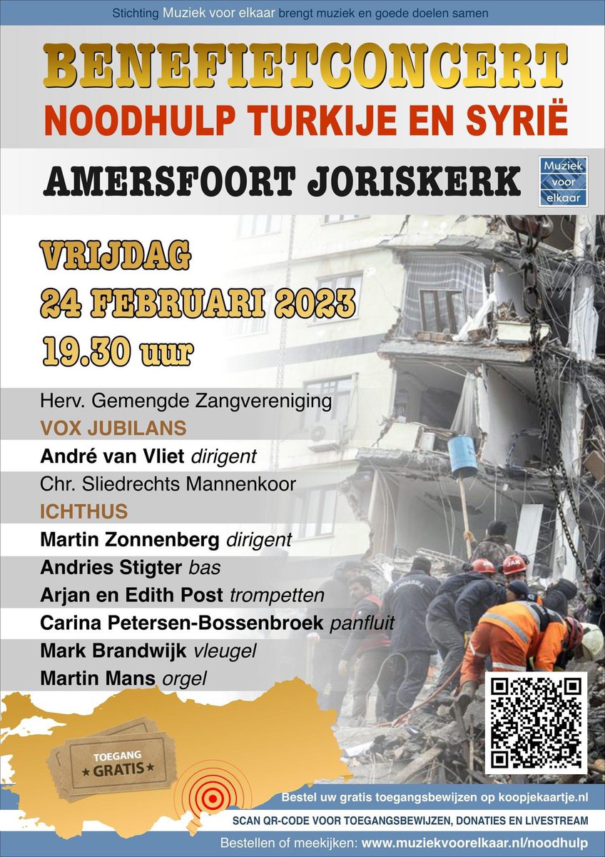 #benefietconcert #noodhulp #Turkije #Syrië 24 februari