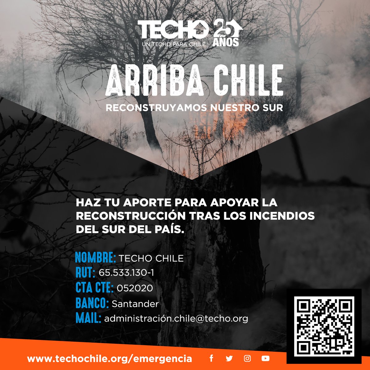 TECHOChile's tweet photo. Haz tu aporte en este link👇
https://t.co/mmmBPPXmMr

o a través de los siguientes datos:

Nombre: TECHO Chile
Rut: 65.533.130-1
Cta Cte: 052020
Banco Santander
Mail: administracion.chile@techo.org https://t.co/UY96cbp6I7