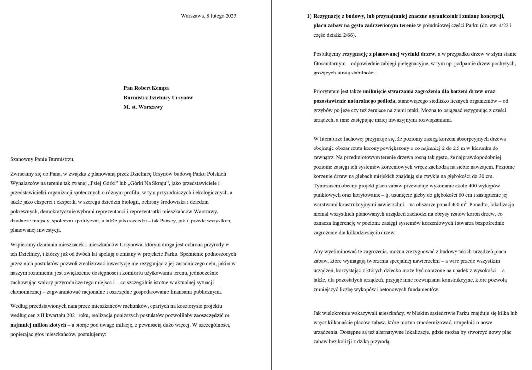 agatadiduszko's tweet photo. Dzielnica Ursynów forsuje inwestycję której nie chce nikt, bo zniszczy przyrodę i jest sprzeczna z oficjalną polityką Prezydenta @trzaskowski_ (przypominam: szefa komisji ŚRODOWISKA w Komitecie Regionów UE) - w #listotwarty proponujemy 4 zmiany w inwestycji narzecz 🌳🌿🐦
#dasię? https://t.co/ityoHE9QVa