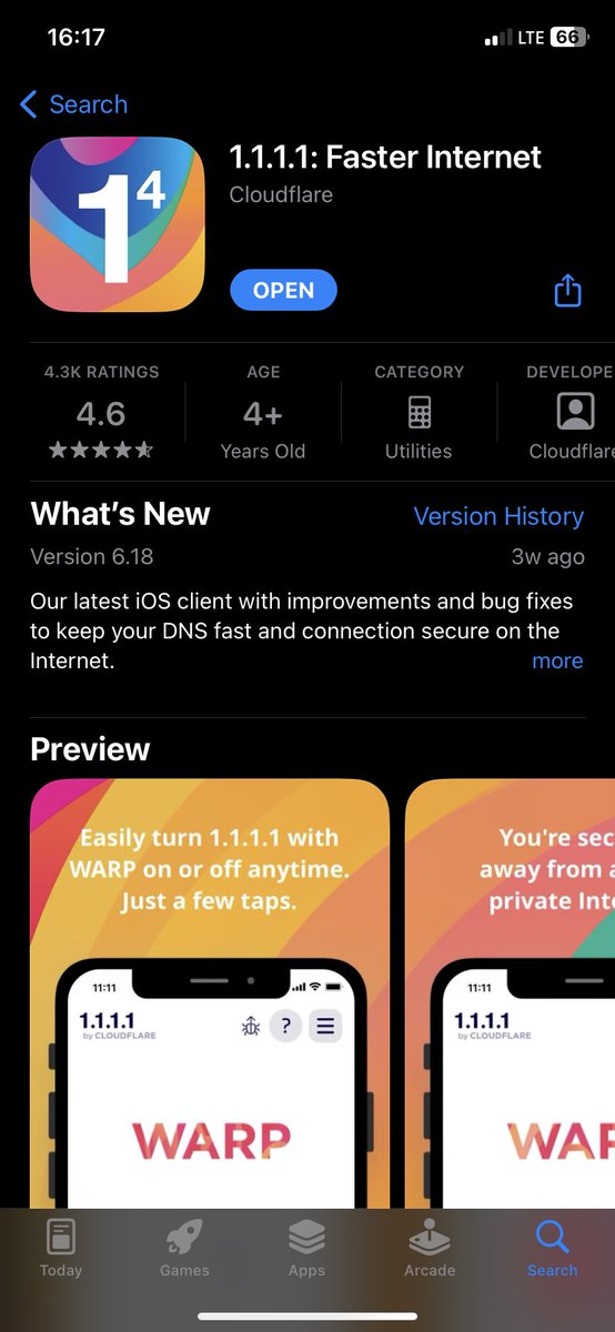 utkusen's tweet photo. Twitter VPN’siz acilmiyor. “1.1.1.1” isimli ucretsiz VPN’i indirebilirsiniz store’lardan. https://t.co/KrKC6Y0RfP