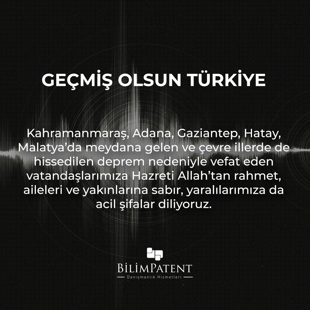 Kahramanmaraş, Adana, Gaziantep, Hatay, Malatya’da meydana gelen ve çevre illerde de hissedilen deprem nedeniyle vefat eden vatandaşlarımıza Hazreti Allah’tan rahmet, aileleri ve yakınlarına sabır, yaralılarımıza da acil şifalar diliyoruz.