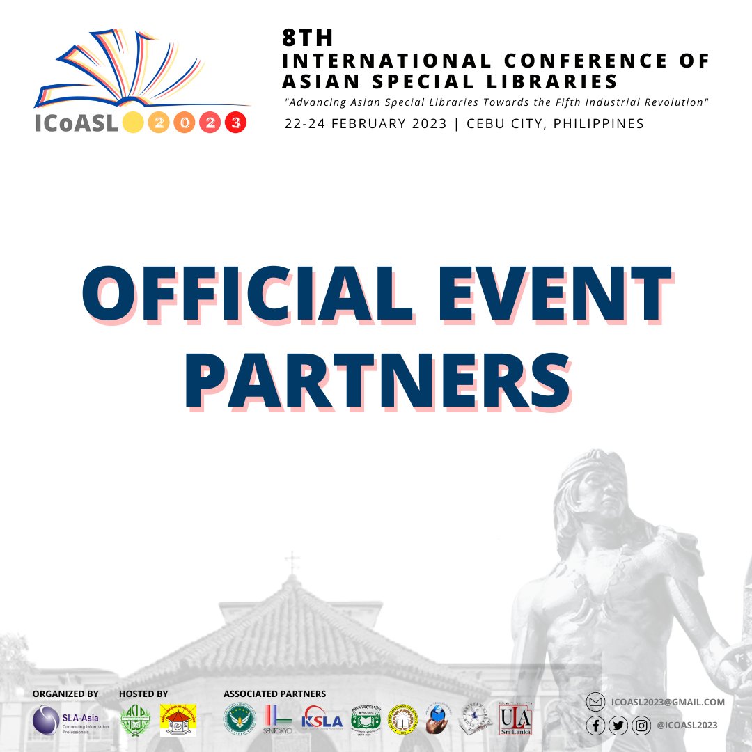 ICoASL2023's tweet photo. There is no stopping us now!

Presenting our 𝐎𝐅𝐅𝐈𝐂𝐈𝐀𝐋 𝐄𝐕𝐄𝐍𝐓 𝐏𝐀𝐑𝐓𝐍𝐄𝐑𝐒 that will help us bridge gaps throughout the Conference.

REGISTER NOW 👉 https://t.co/l4QlkorO0G
Deadline of registration: 15 February 2023

#ICoASL2023 #ICoASL2023Philippines https://t.co/azZkoFGQls