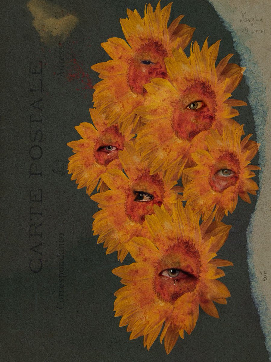 Monday / Ponedilok 
.
.
30x40 collage / photo manipulation
.
.
#collage #februllage #digitalcollage #sunflowers #Ukraine #StandWithUkraine #artforUkraine #collageart #collageartwork #collageartist #Ukrainian #tears