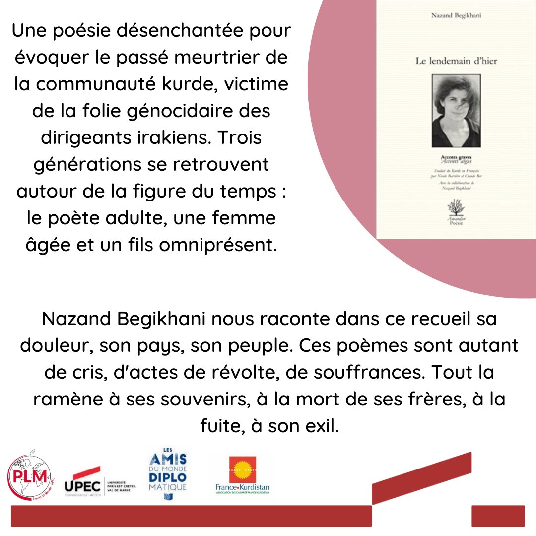 plmupec [🌍 PLM X Les Amis du Diplo X France-Kurdistan 🌍]
 PRESENTATION DES INVITÉS !

PLM est honoré de vous présenter les deux invités de la conférence de ce soir !
Rendez-vous dans l’amphi 5 du campus centre de Créteil à 18H :))

<a href="/UPECactus/">UPEC</a> @NazandBegikhani