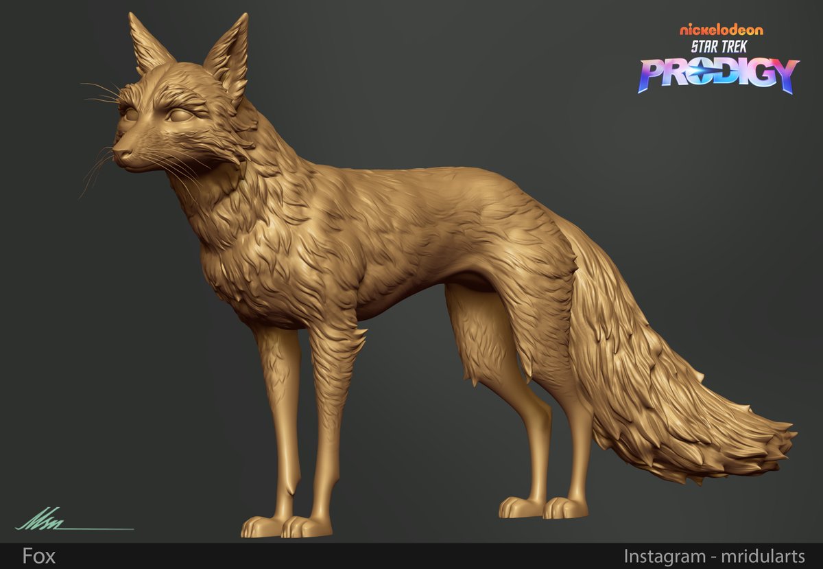 sen_mridul's tweet photo. Fox the sculpt I did for the show "Star Trek: Prodigy". Amazing show it is, and you can find it at #paramountplus 😃
#charactersculpt #startrekprodigy #nickelodeon #zbrush https://t.co/kFCgLN7Uap