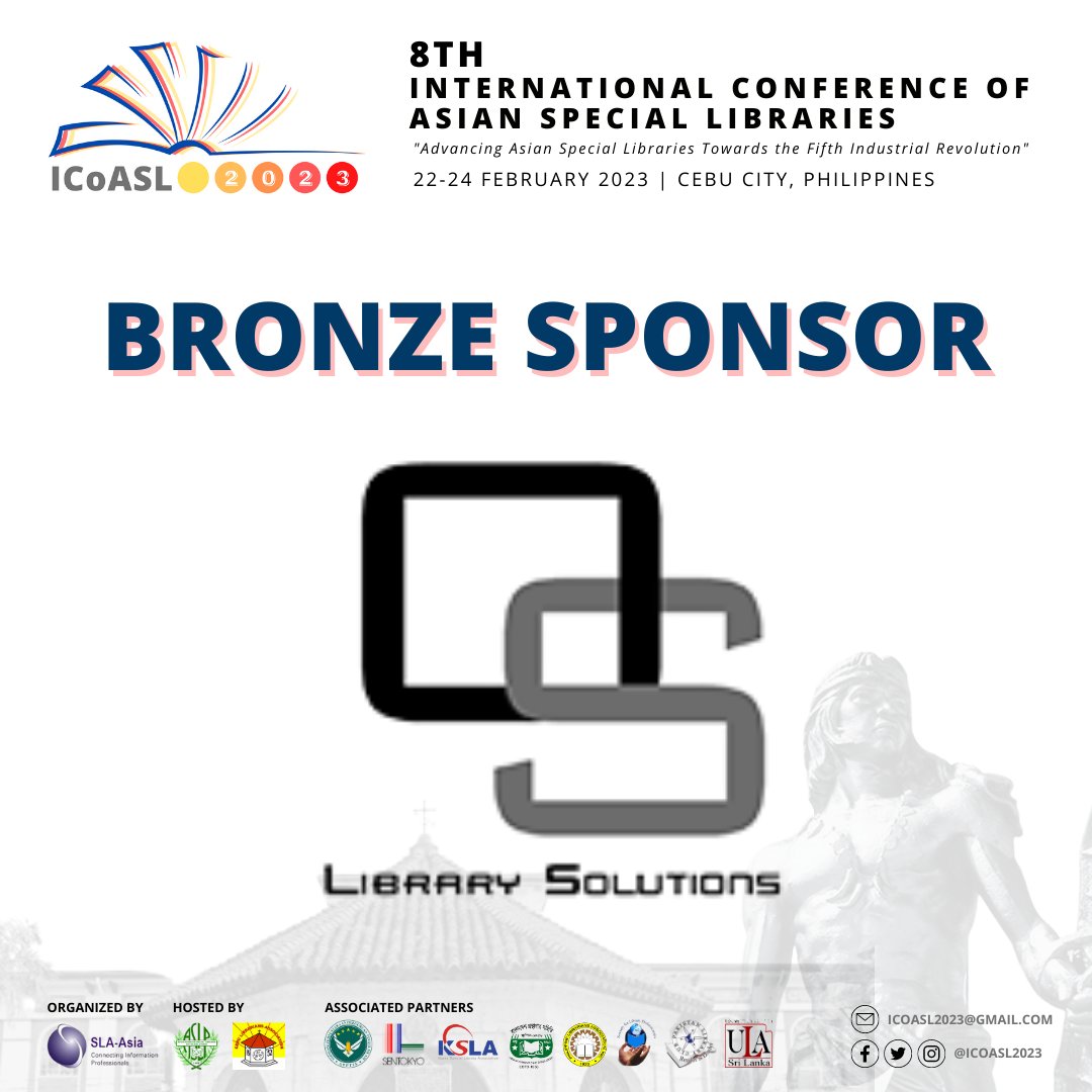 ICoASL2023's tweet photo. And to complete our esteemed set of sponsors, here are our incredible 𝐁𝐑𝐎𝐍𝐙𝐄 𝐒𝐏𝐎𝐍𝐒𝐎𝐑𝐒!

📍 CE-Logic
📍 Elsevier
📍 OS Library Solutions
📍 Wiseman's Books Trading, Inc.

#ICoASL2023 #ICoASL2023Philippines https://t.co/IeMoZwzZLf