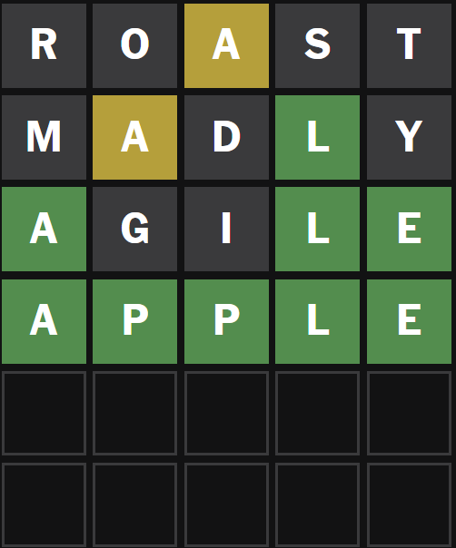 sdt_logos's tweet image. #Wordle 598
#spoiler

ABC絵本の最初に書かれてる枠の筆頭... は私に言わせれば"accident"なんだよなぁ #mindkiller