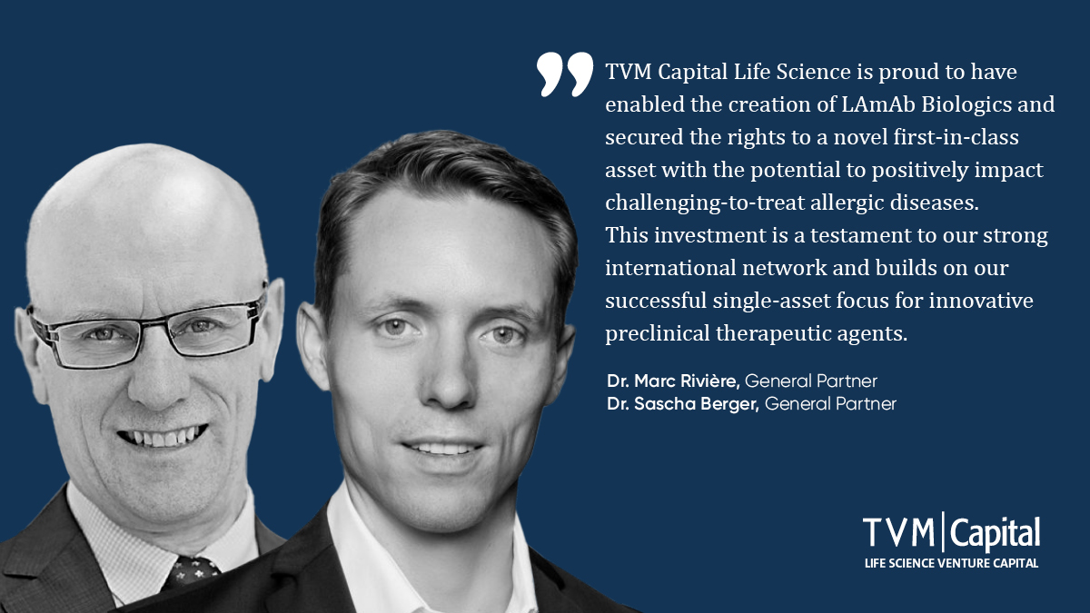 We are excited to announce that we will invest up to USD 25 in U.S.-based #biotechnology company LAmAb Biologics, Inc., to develop a novel antibody therapy to clinical proof-of-concept to treat #allergy patients with a unique mechanism of action.
 
tvm-lifescience.com/tvm-capital-li…