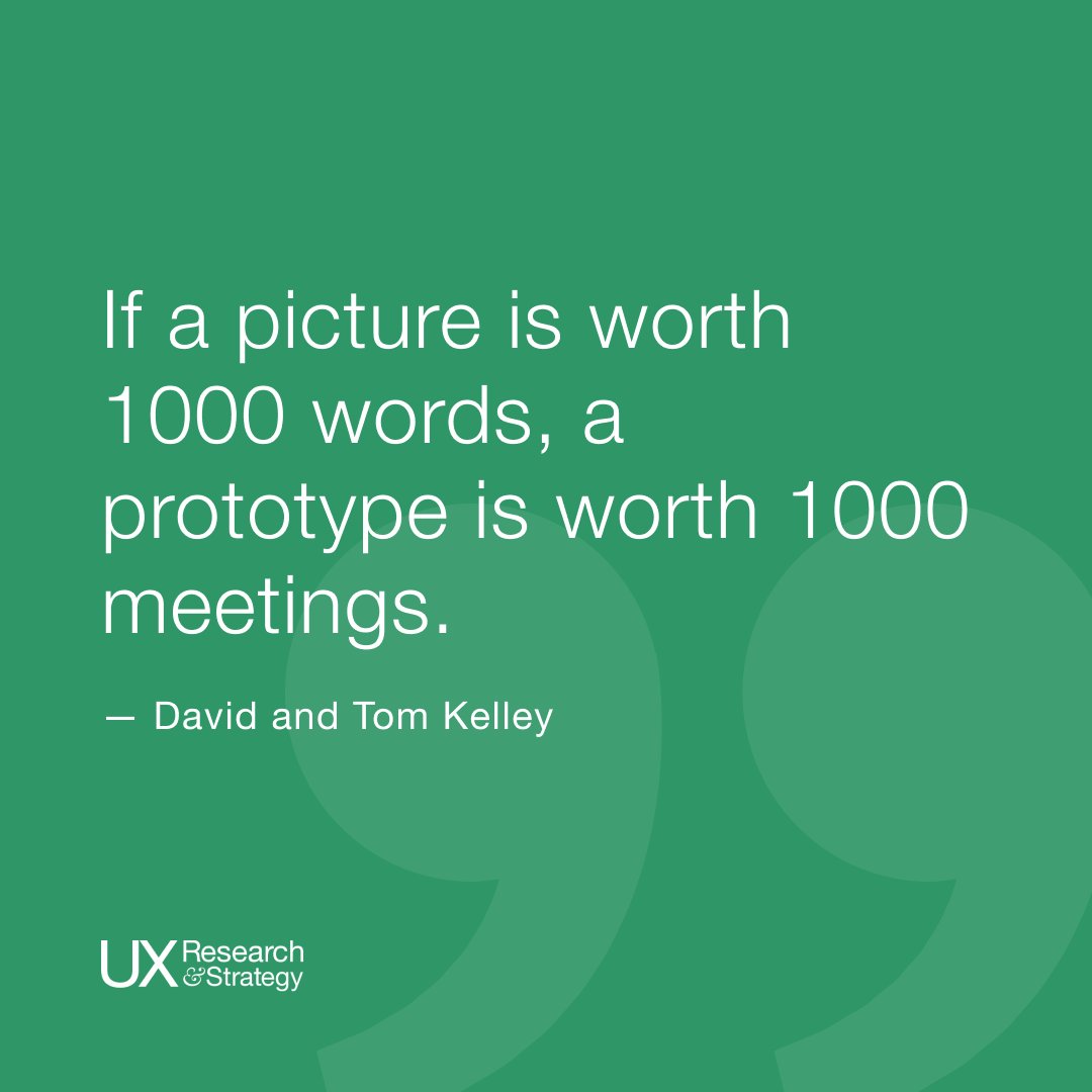 ux_and's tweet photo. If a picture is worth 1000 words, a prototype is worth 1000 meetings.
— David and Tom Kelley

#uxd #quote #uxquote https://t.co/4voL6vSX26