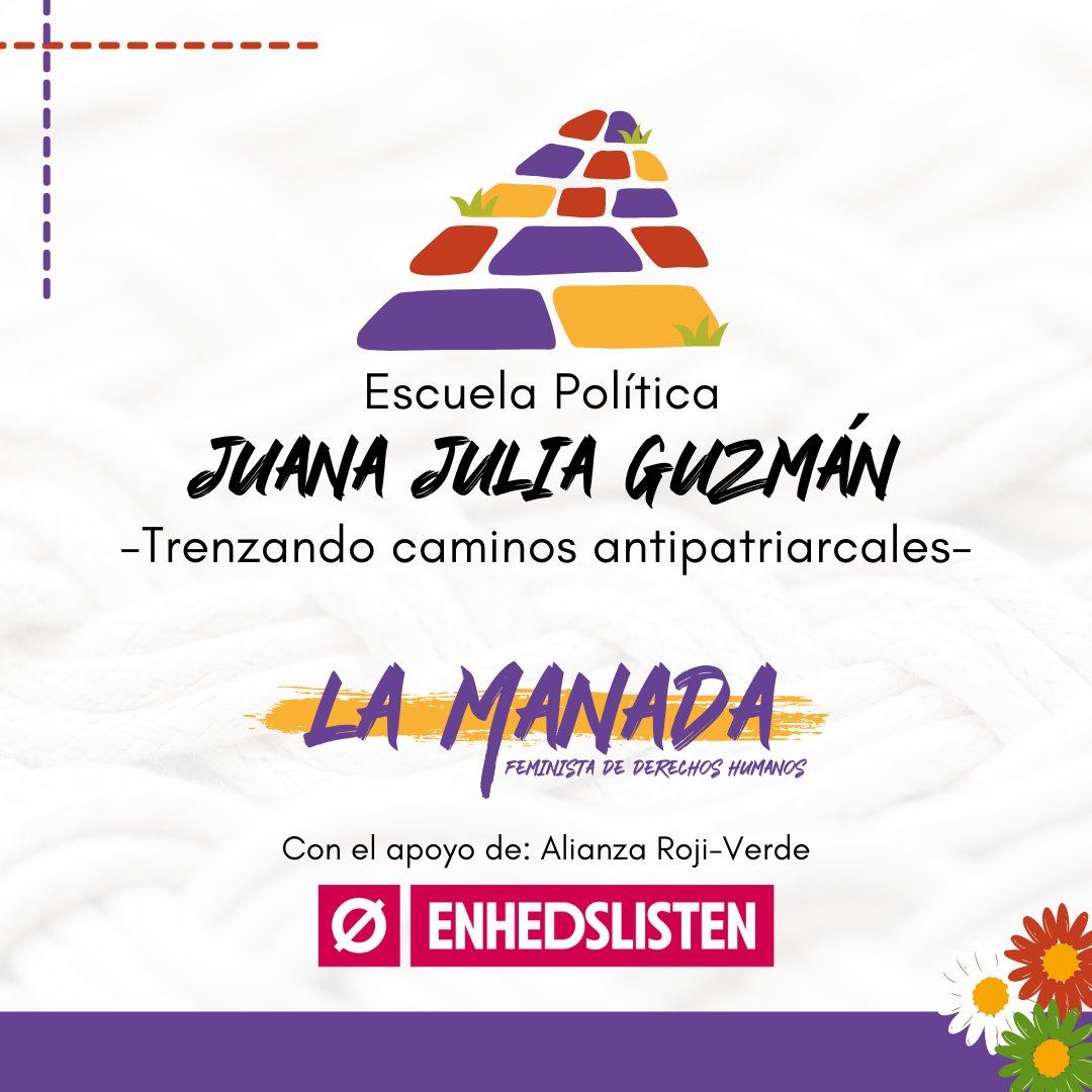 ManadaFemDDHH's tweet photo. Seguimos sendas de emancipación 🔥 
Con el apoyo de @Enhedslisten lanzaremos mañana 9 de feb en Cali la “Escuela política JUANA JULIA GUZMÁN, trenzando caminos antipatriarcales”. Tendremos 30 escuelantes comprometidxs con la lucha antipatriarcal antirracista. #EscuelaPoliticaJJG https://t.co/7icVkTTSHY
