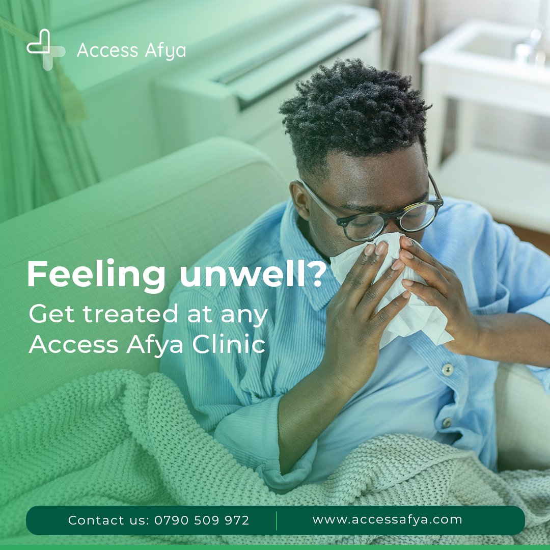 When feeling unwell #usijitibu.

Visit an Access Afya facility to get lab tests and medication that will help you recover quickly and be back to business!