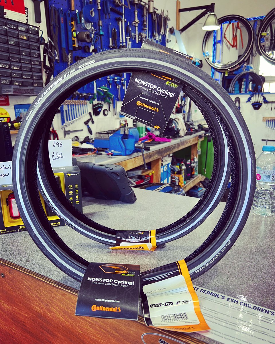 Ride a #Brompton #bicycle and annoyed by getting #punctures then I have a good deal on some #continentaltyres puncture resistant tyres at the moment. Usual price is £40 each and currently have for £25 each. #workshop #tooting #merton