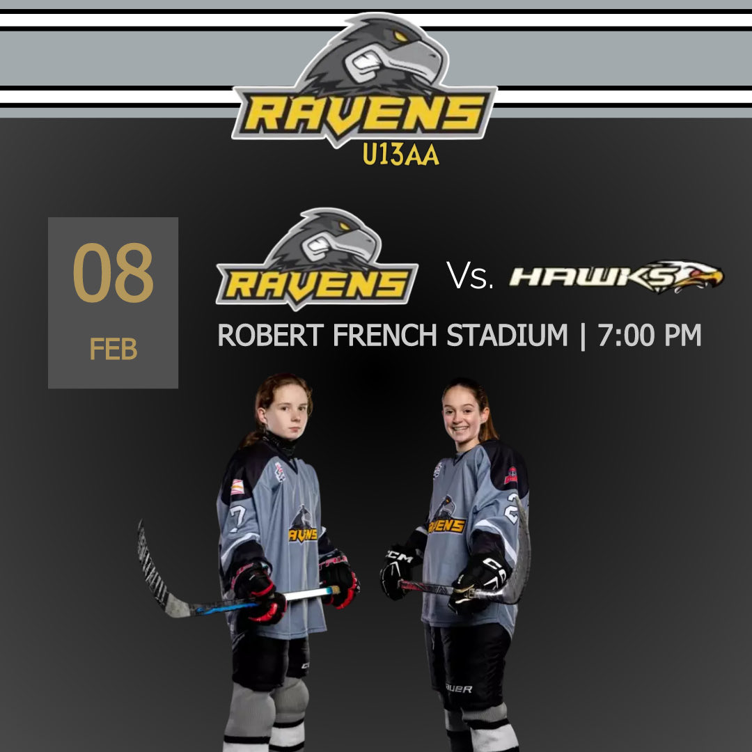 U13AARavens's tweet photo. Game Night: Ravens look to reverse a recent string of bad luck as we take on the Hawks tonight at Robert French #GoRavens https://t.co/hfmQHVP4zt