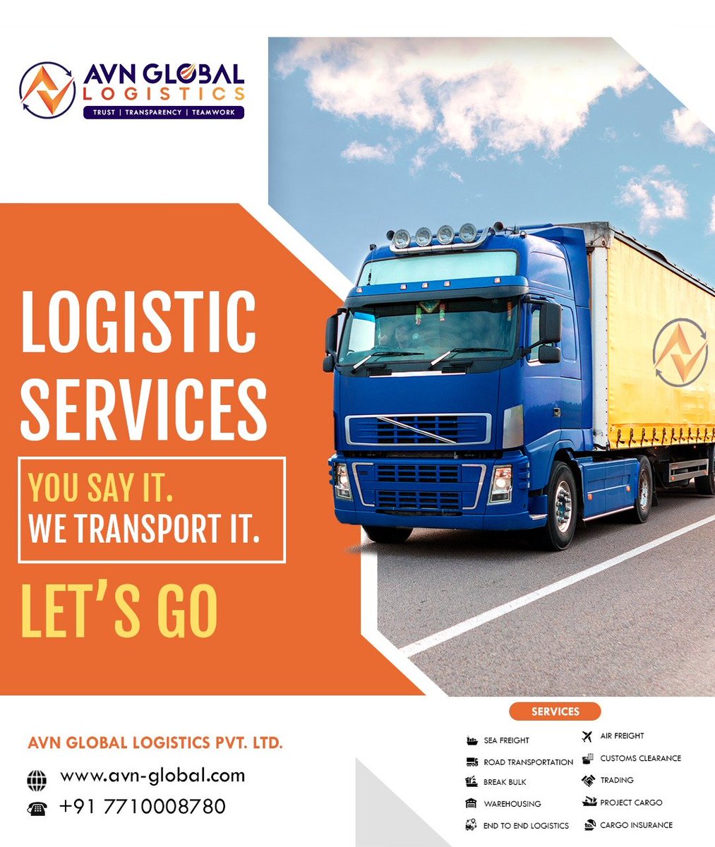GlobalAvn's tweet image. Are you looking for the best logistics services to get your items shipped quickly and securely? Look no further - You Say It We Transport It offers reliable and affordable solutions for all your shipping needs.
Contact us : 7710008780
#avngloballogisticspvtltd #logisticssolution