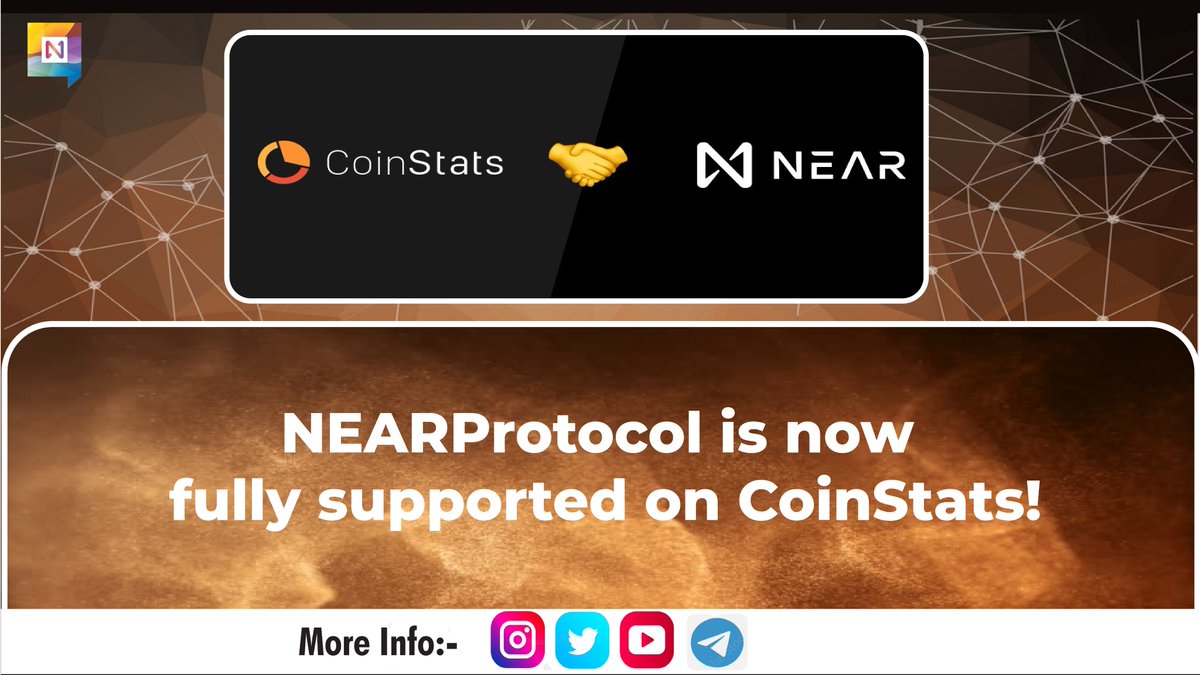 social_taskiffy's tweet photo. NEARProtocol is now fully supported on CoinStats!
Users will not only be able to track their NEAR coins, but also track their staked assets and all tokens on the NEAR blockchain 🧵
#Near #nearprotocol #nearisnow #btc #crypto #cryptocureency #buynear #TalksonNear https://t.co/l1QqA8D9vO