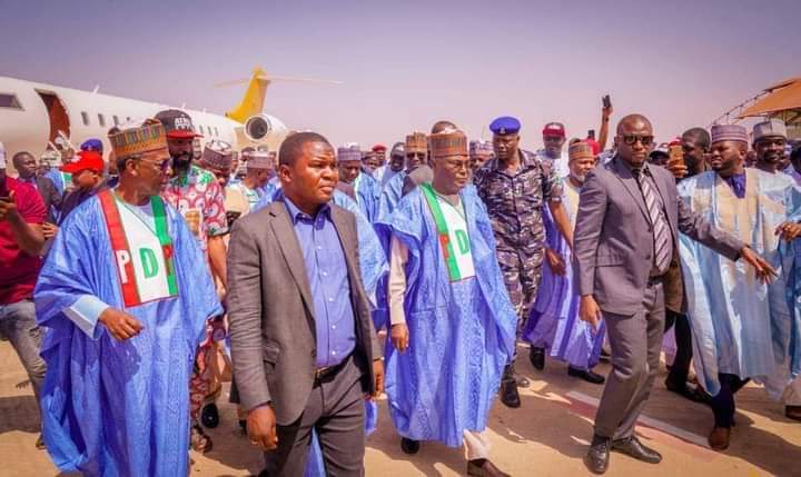 AdamAbu91543924's tweet photo. This is touchdown, Yobe. We are here to Recover Nigeria. -AA #RecoverYobeWithPDP #atikuorganizingforaction #AtikuOkowa2023 https://t.co/wbNGQt9R1J