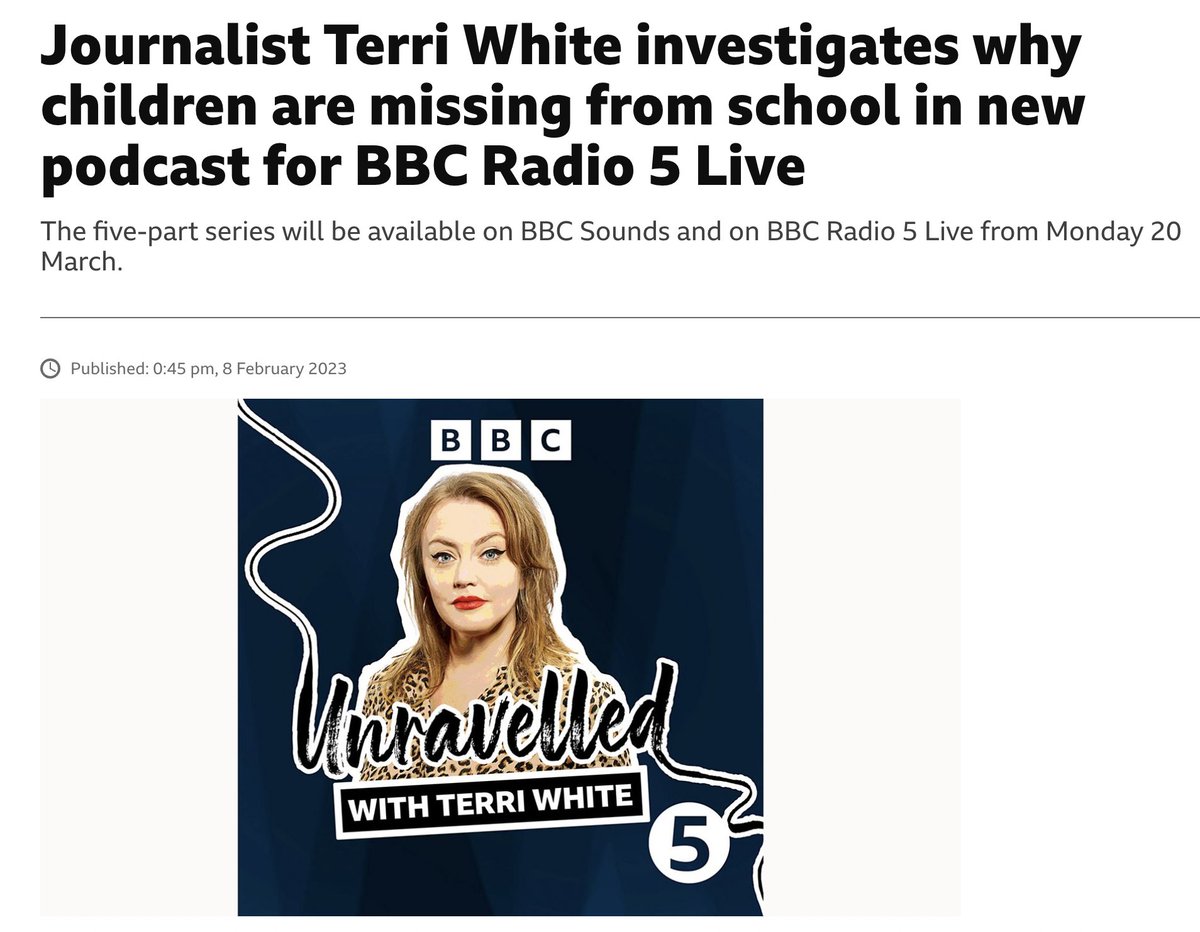 From the brilliant @Terri_White comes this hugely important series for @bbc5live and @BBCSounds - starting on 20 March bbc.co.uk/mediacentre/20…