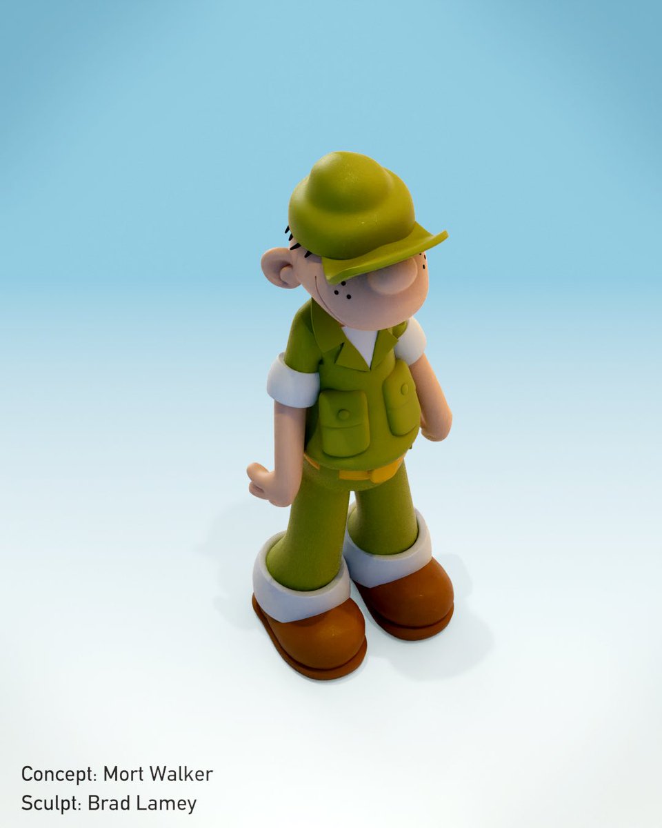 Another classic comic strip character, this time Beetle Bailey. I could see an animated series in this style. #3dspotlight #worldofblender #blender3D #blendercommunity #blenderrender #blenderart #blendernation #blender3dart #blenderartists #vinyl #beetlebailey #sundaycomics