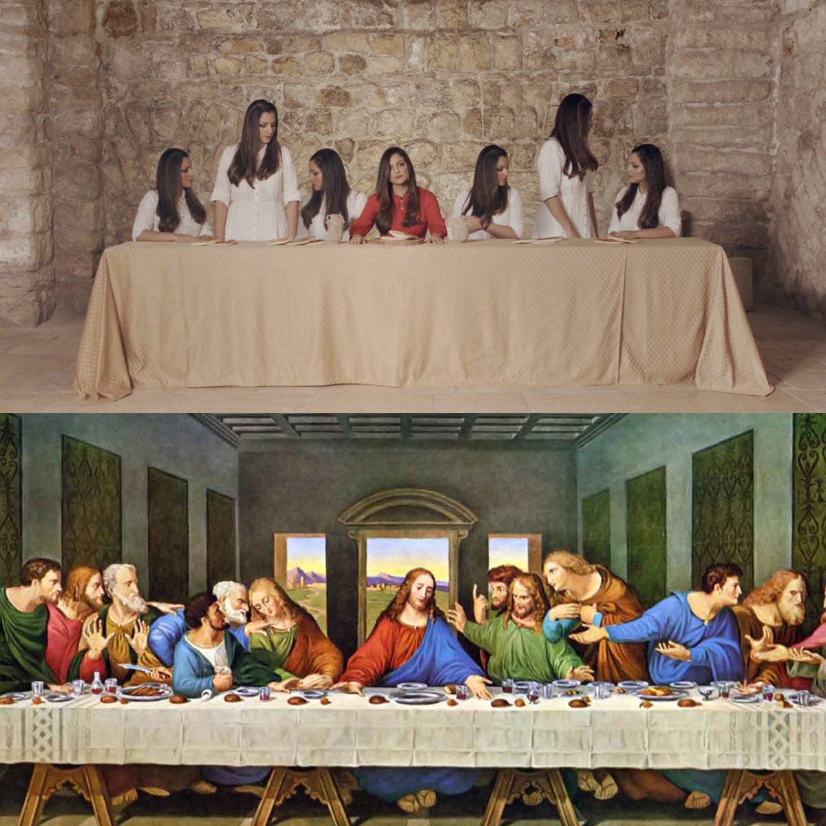 REFERÊNCIA ARTÍSTICA 📌 
O clipe da música COMEI E BEBEI do projeto Haja Luz da Laura Morena (<a href="/morenalaura/">laura morena</a>) remonta um dos últimos momentos de Cristo com seus discípulos. 

PARA ASSISTIR AO CLIPE: 
youtube.com/watch?v=B3BvGx…