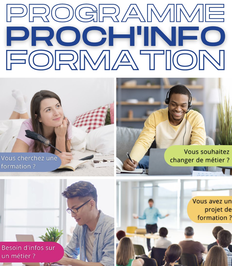 MacarezF's tweet photo. 🔎 Retrouvez le nouveau programme des ateliers du #ProchInfoFormation de la Région pour le mois de février 2022. Un programme riche qui propose de découvrir de nombreux #métiers, formations et ateliers pour travailler son orientation ou sa réorientation 👉 https://t.co/joq62zsC4s https://t.co/MSG0jG7GTC