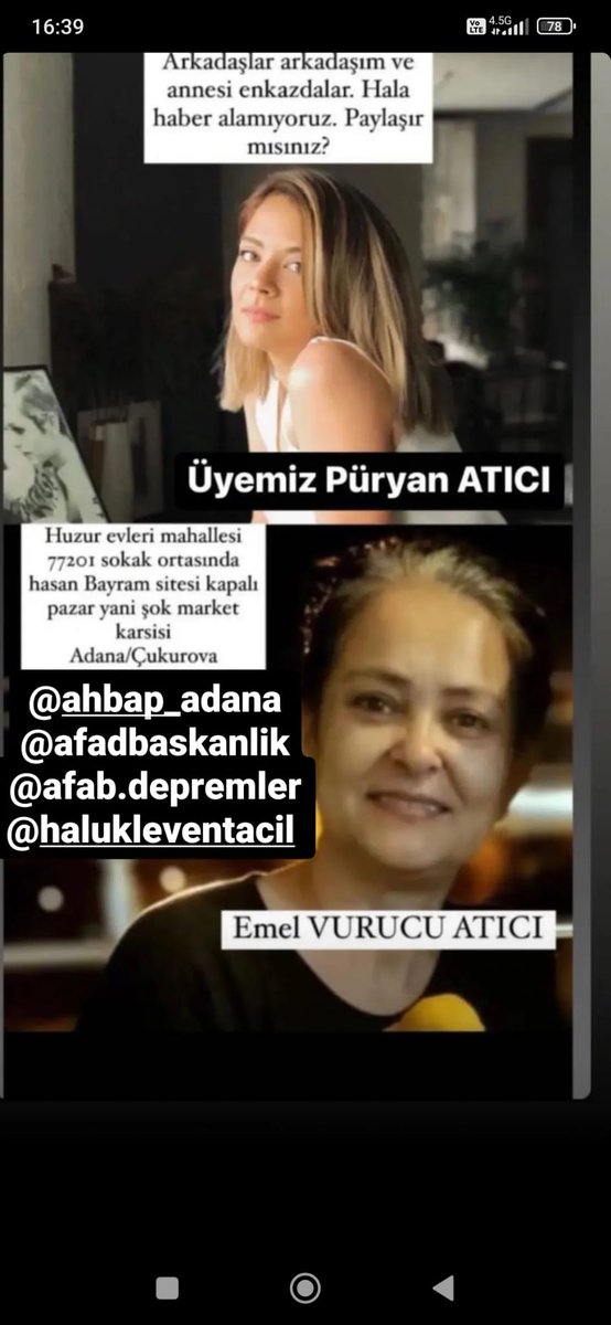 zgl_12's tweet photo. #afad #afadadana #AHBAP #deprem 3 gündur haber alınamıyor lütfen yayalım https://t.co/Vc9LVnAxOw