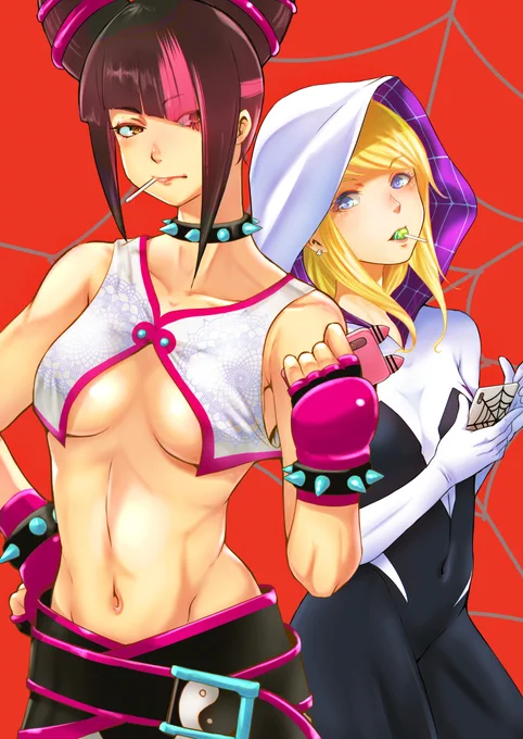 クモダッチ#格ゲーキャラ描こうぜ #マブカプ #JuriHan 