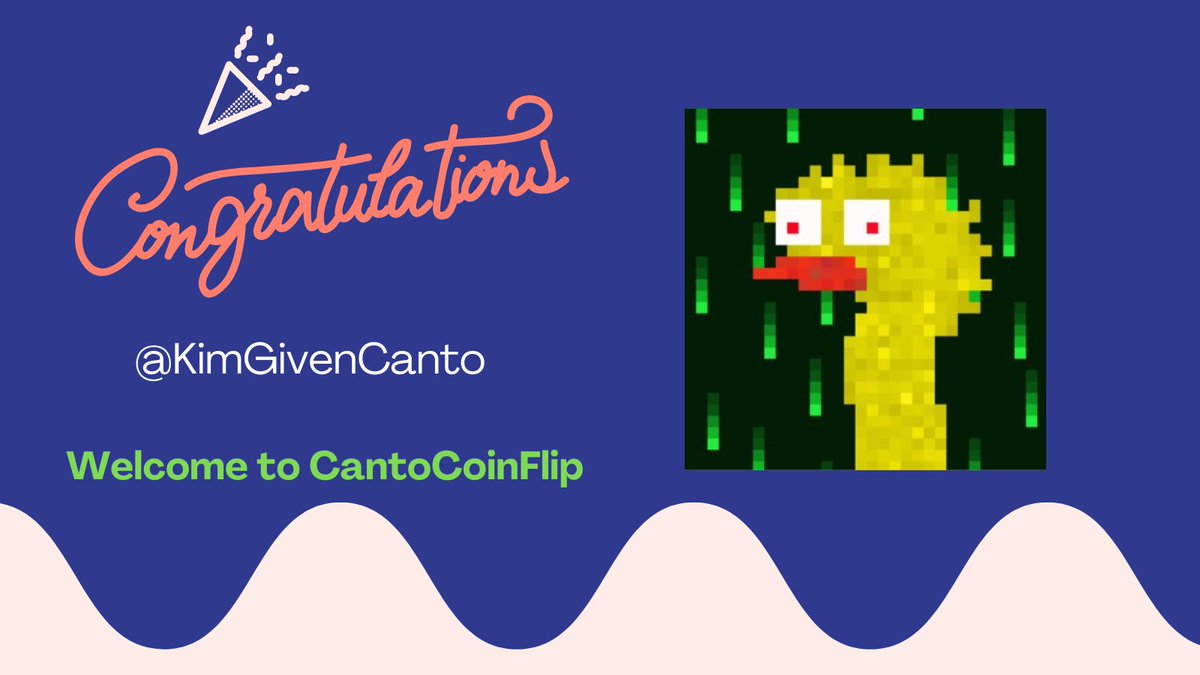 CantoCoinFlip's tweet photo. Welcome @KimGivenCanto  ,
Your application for @CantoCoinFlip WL has been accepted.
#Canto #CCF #CantoNFT https://t.co/f84JJ0FavO