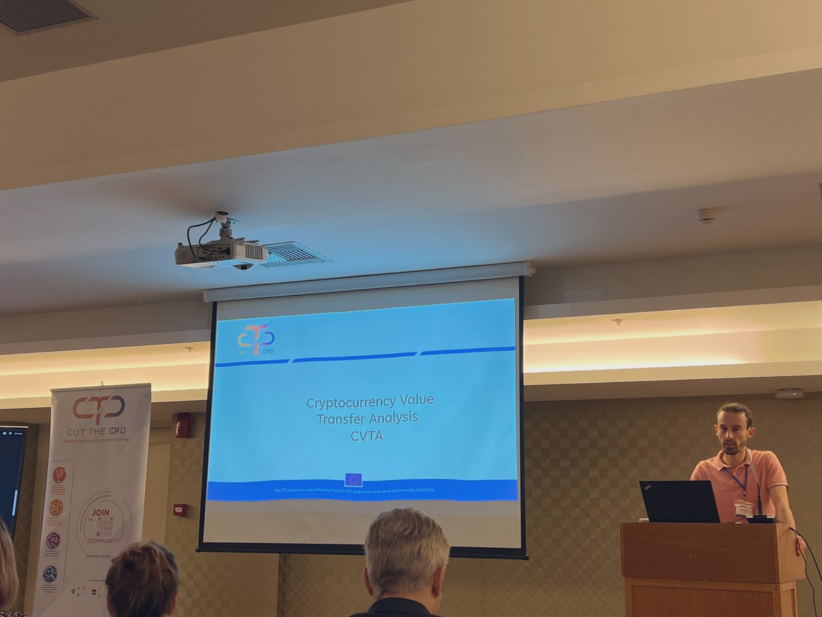 ctc_eu_project's tweet photo. 📣The 2nd day of our #joint seminar with the @AntiFinter project has just kicked-off!
Our CTC partners @maria__jofre from @Crimetech2015 , ClémenPavué from @scorechain & Spathi Voni from @CERTHellas are presenting insightful details of the CTC demo! ✍️
#ctcisf #ISF #SecurityUnion https://t.co/TpyzWCFpTO