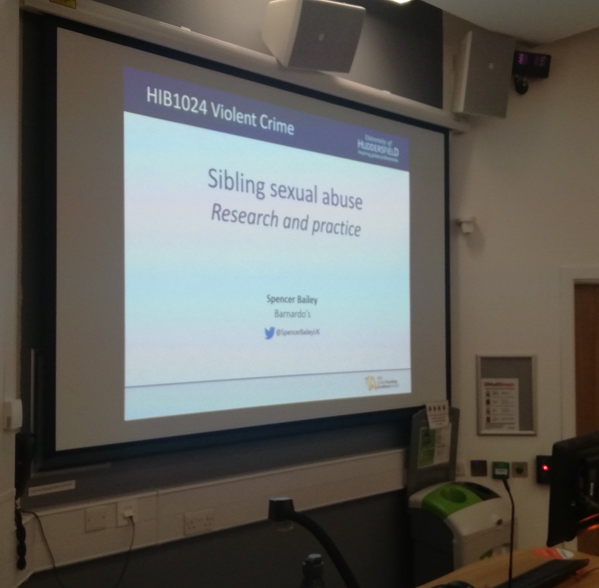 Sibling sexual abuse is under-recognised &amp; under-reported. Raising awareness = important role in prevention, identification, &amp; response to CSA. Conntribution to violent crime module for criminology students at Huddersfield Uni this week with lecture &amp; seminar on sibling HSB.