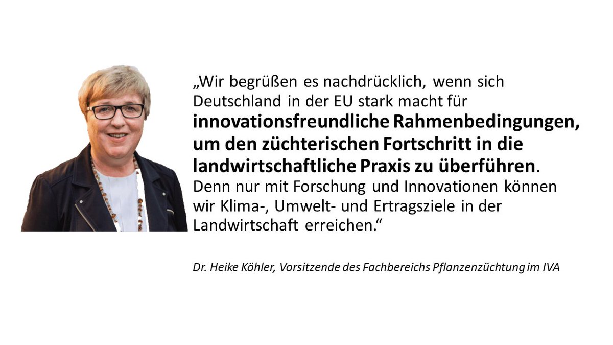 Die #Zukunftsstrategie Forschung und #Innovation zeigt: Die Bundesregierung erkennt die Chancen von neuen #Züchtungstechniken wie CRISPR/CAS und will die rechtlichen Rahmenbedingungen für den benötigten züchterischen Fortschritt verbessern. 

PM: iva.de/newsroom/neuig…
#Züchtung