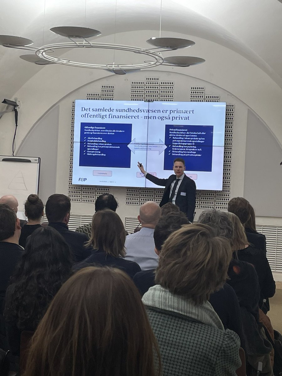 Vigtigt at politikerne drøfter, hvad der skal ligge hvor på sundhedsområdet. Hvad skal være offentligt finansieret og hvad skal være privat? <a href="/KentDamsgaard/">Kent Damsgaard</a> på dagens konference på Christiansborg om hvem der egentlig varetager dansk sundhed. <a href="/FPbranche/">F&P</a>  <a href="/DanskErhverv/">Dansk Erhverv</a> <a href="/regionerne/">Danske Regioner</a>