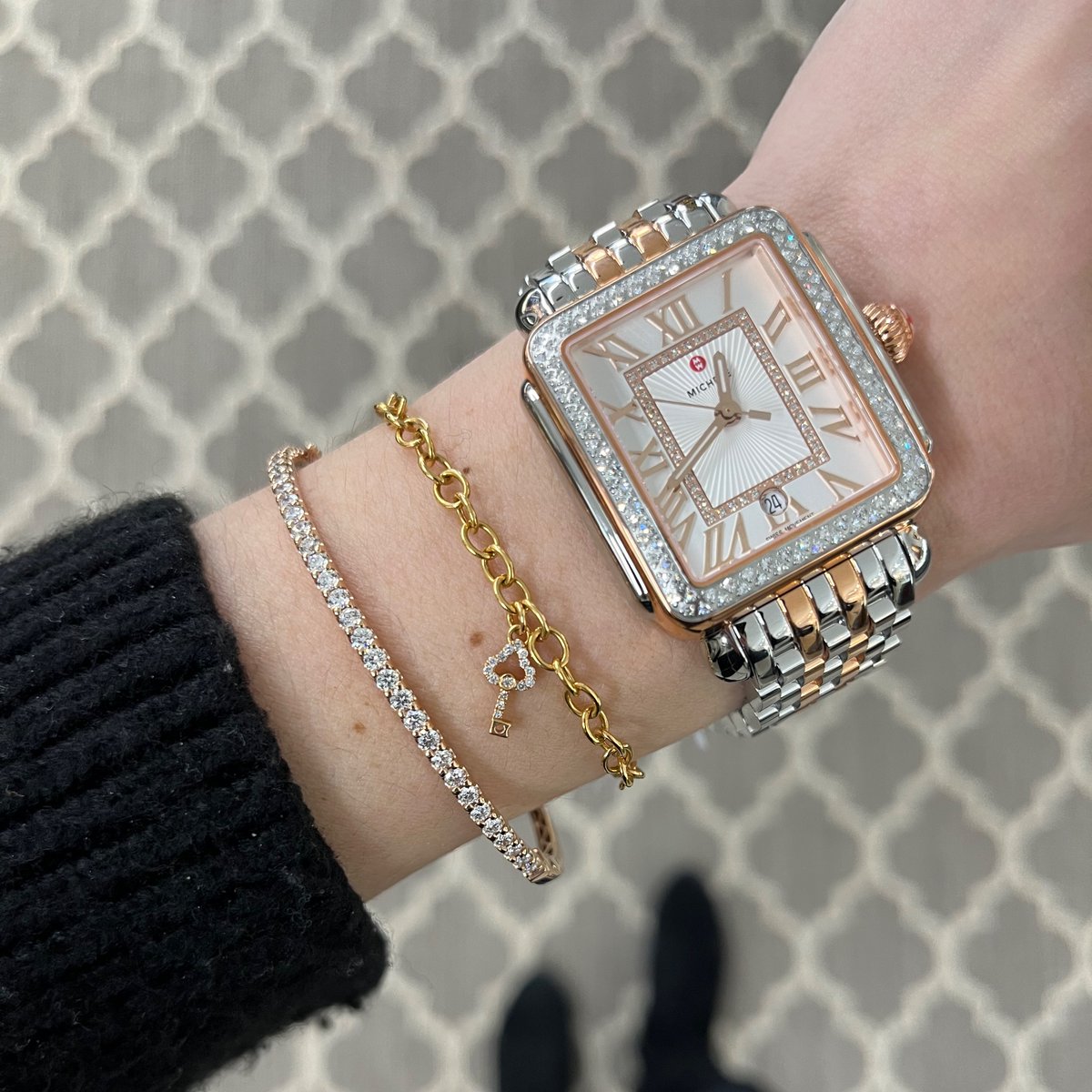 What do you think? Vote for your favorite look:
one: pink Rolex
two: pink face Michele Watch
Three: two tone rose Michele

#fashionstyle #WATCH #giftideas  #timepiece #ladieswatch #diamonds #valentinesdaygift #pinktones #armcandy #love #diamondbracelet