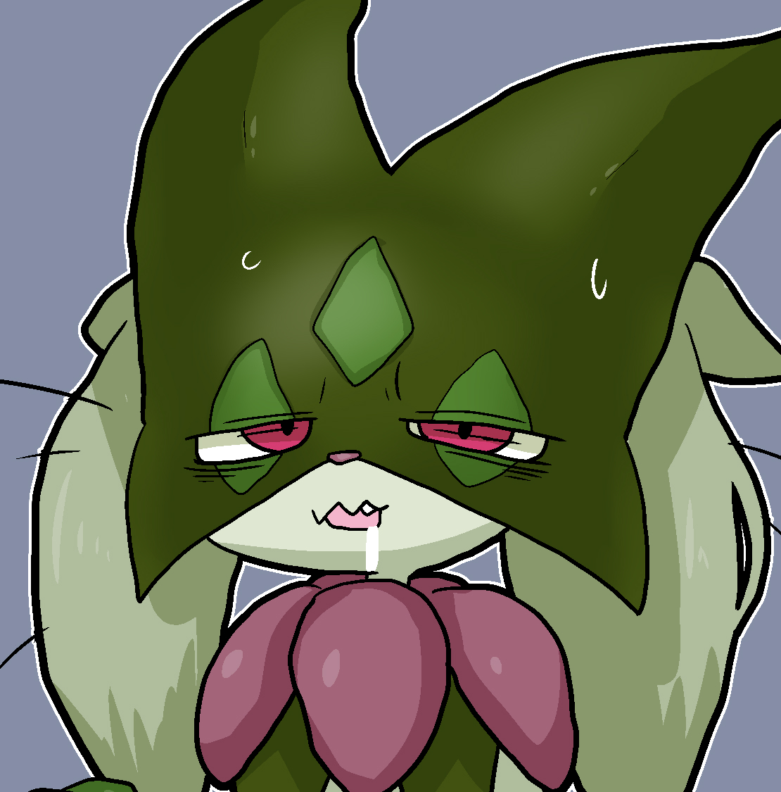 pokemon (creature) half-closed eyes solo simple background furry drooling straight-on  illustration images
