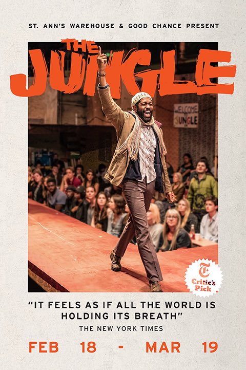 Friends, this is one of the best shows I’ve seen. Get tix to @stannswarehouse production of The Jungle asap! #newplay #thejungle