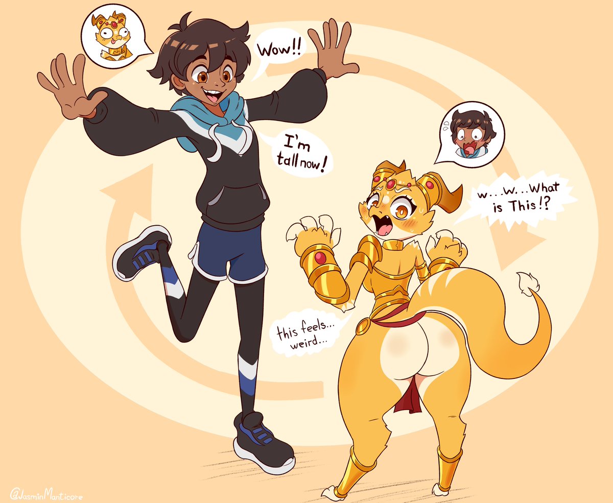 JasminManticore's tweet image. "That time I Body Swapped with the Mighty Queen of Kobolds" 🫶  (Cartoony Comm for PSImaster)