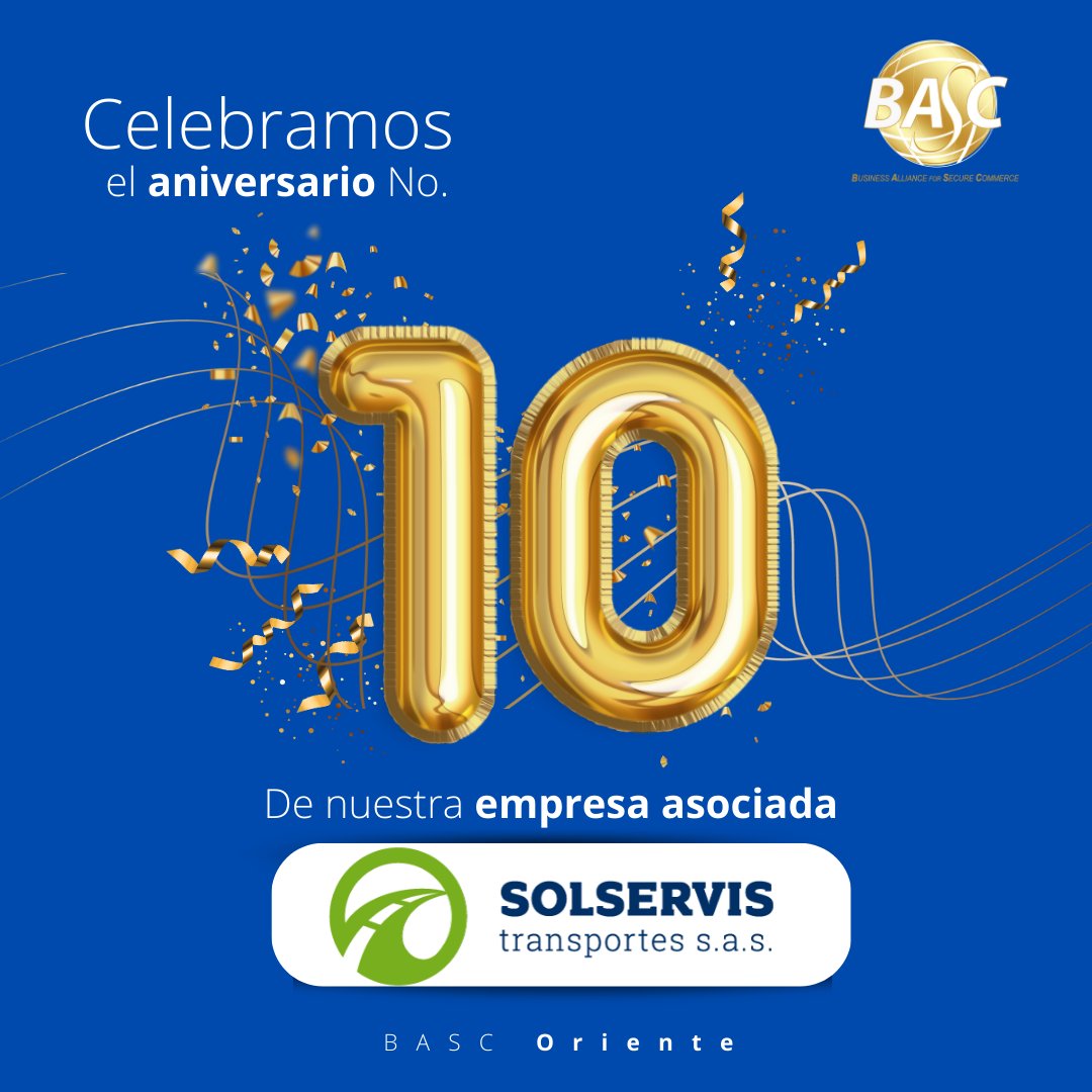 bascoriente's tweet photo. Hoy celebramos 10 años de operación y servicio de transporte terrestre de carga de nuestra empresa asociada #Solservis ubicada en #Barrancabermeja.

Felicidades a todo el equipo de trabajo y deseamos éxitos en la auditoría de certificación.

#SomosBASC
#Aniversario https://t.co/JYryP4nWAD