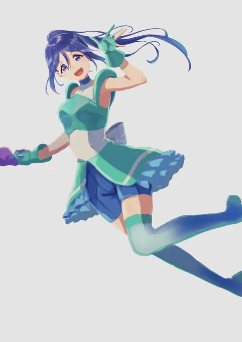 果南ちゃん進捗です!線画がなくてもある程度の立体感がでるくらいまでカラーラフで描き込んでしまう方法が個人的には最速で仕上げられる気がするあとは線画描いてレイヤー分けして塗りを整えたらほぼ完成～#wip 