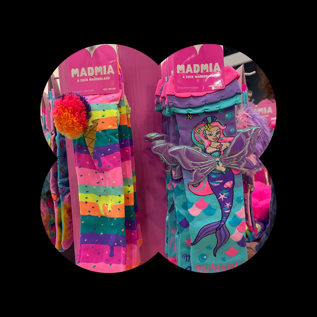 Check out colorful socks in booth # 2364 @madmiaofficial is passionate about producing silly socks that are truly extraordinary! #socks #gift #stationery #colorful