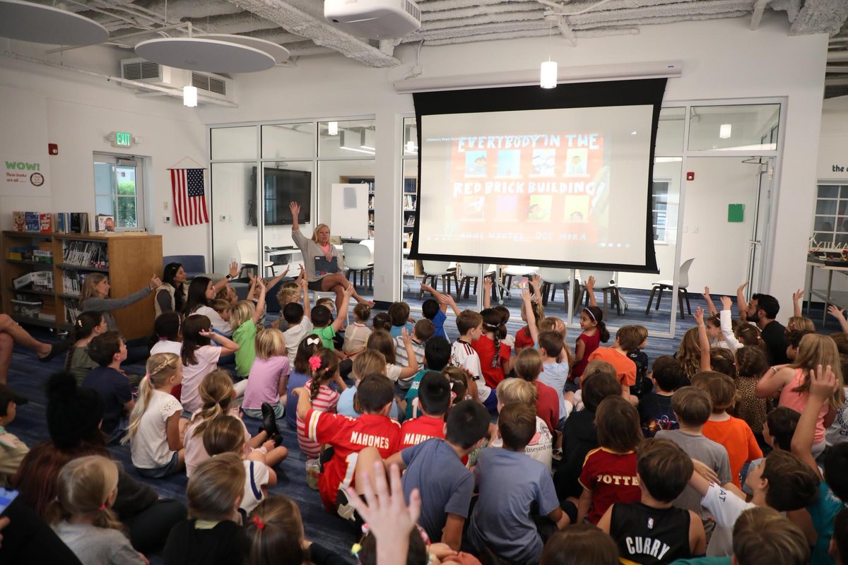 GSSstingrays's tweet photo. Ms. Hoffman read EVERYBODY IN THE RED BRICK BUILDING by Anne Wynter & @ogemora at this morning's Lower School Book Club. Ms. Hoffman encouraged the students to help her tell the story by making all the fun sounds included in the book.
#gulfstreamschool #bookclub https://t.co/lnHoaESsDR