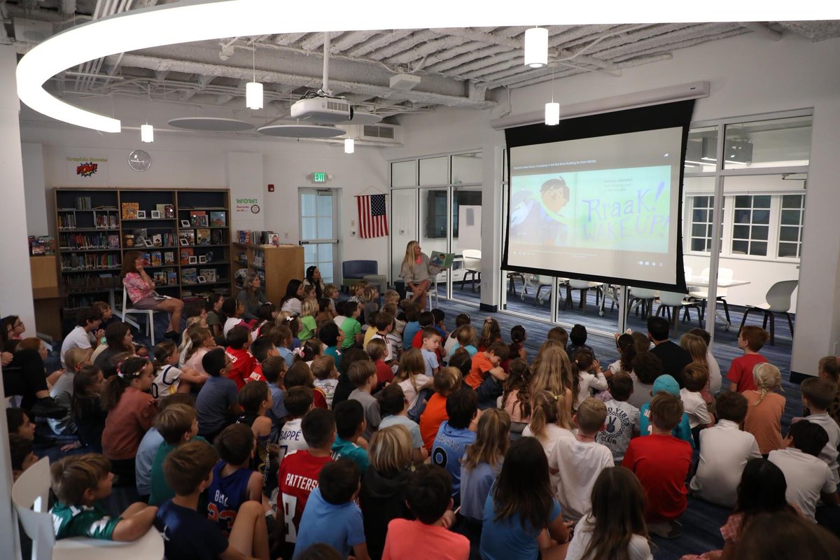 GSSstingrays's tweet photo. Ms. Hoffman read EVERYBODY IN THE RED BRICK BUILDING by Anne Wynter & @ogemora at this morning's Lower School Book Club. Ms. Hoffman encouraged the students to help her tell the story by making all the fun sounds included in the book.
#gulfstreamschool #bookclub https://t.co/lnHoaESsDR