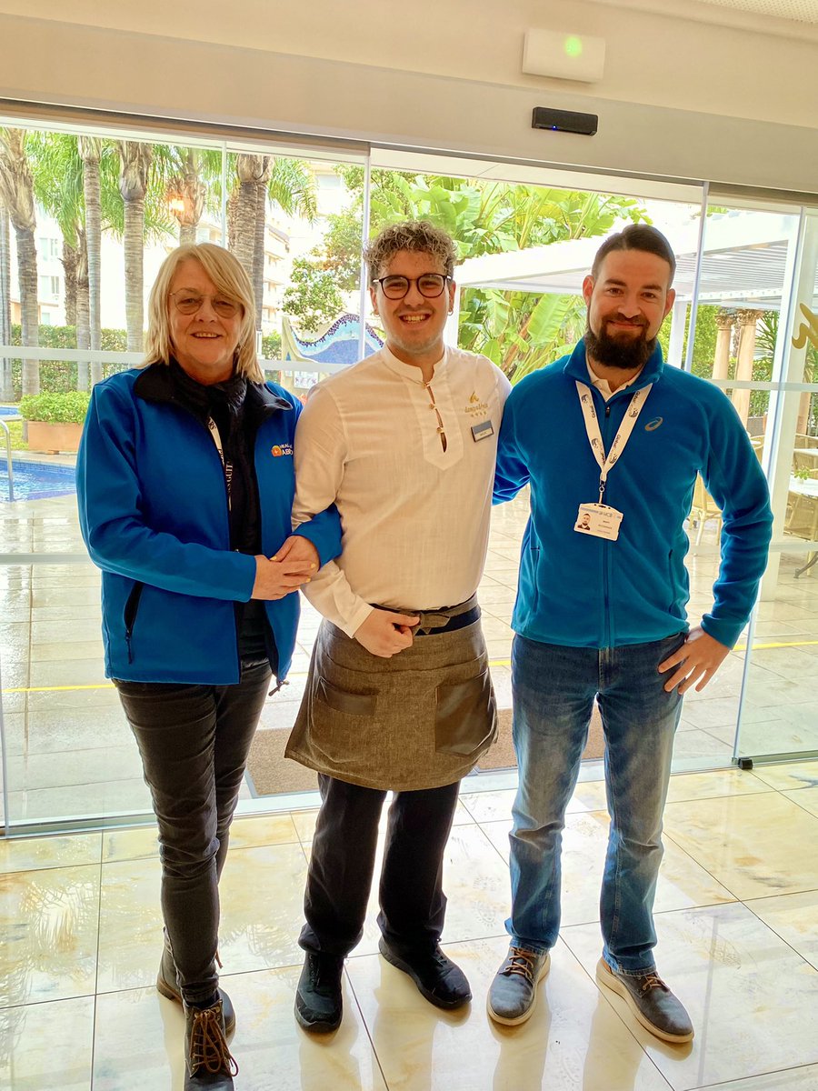 HC_Abroad's tweet photo. @HOTELDANIYADENI Our carer-drivers Suzanne and Scott pictured at the Daniya Dénia Hotel with Miguel, one of the brilliant staff at the hotel.All our patients and their relatives/friends are provided with a first class service throughout their stay with us on Spain's Costa Blanca. https://t.co/wpeIPofk23