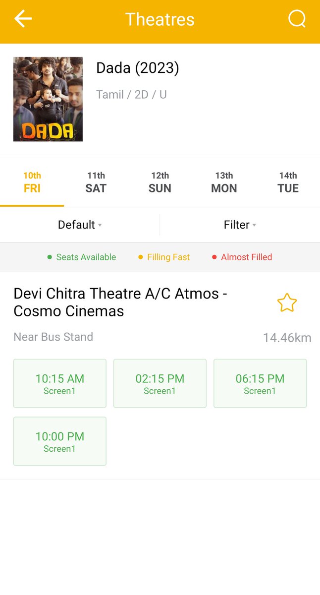 #Dada Booking Opened at #Erode District Perundurai Cosmo Theater. Book Your Tickets At Ticketnew App. #Kavin #Aparnadas