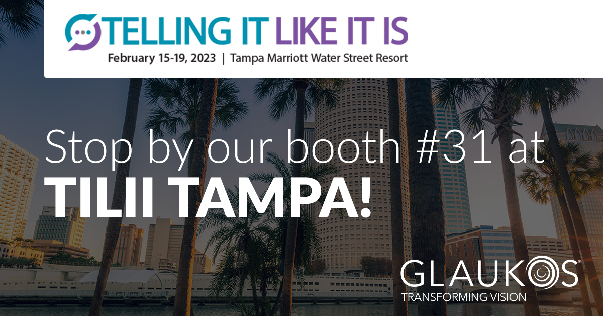 GlaukosCorp's tweet image. Find us at Telling It Like It Is in Tampa on February 15 – 19th, 2023! Make sure to stop by the Glaukos booth #31. ​

#ophthalmologist #TellingItLikeItIs
